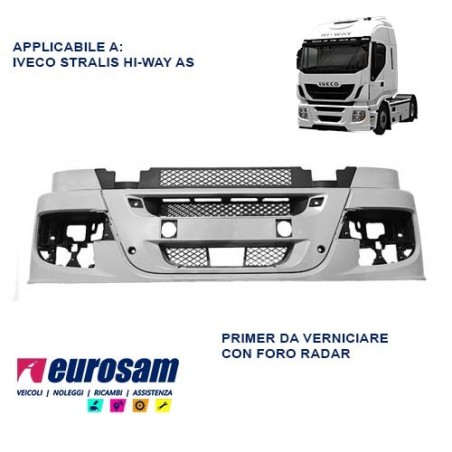 paraurti anteriore iveco stralis 2013 hi-way as con foro radar primer