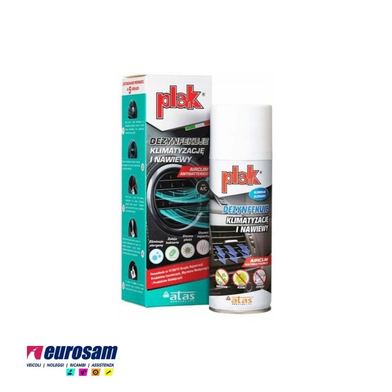 SPRAY IGIENIZZAZIONE SANINIFICAZIONE ABITACOLO AUTO CAMION 200 ML PLAK ATAS