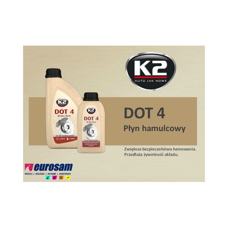 liquido impianto freni frizione dot 4 0,5 lt k2 T104