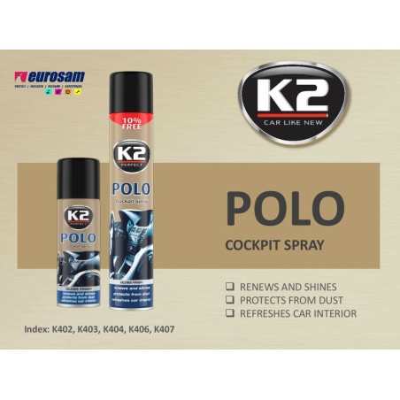 spray lucida cruscotto 750ml vaniglia polo cocpit k2
