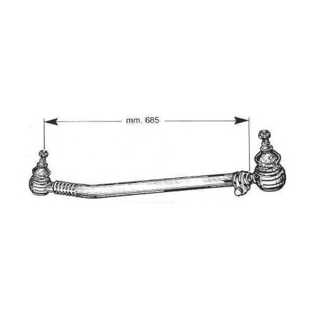 tirante sterzo longitudinale completo di testine per autocarro daf  f2100 - f2300 - f2500 - f2700