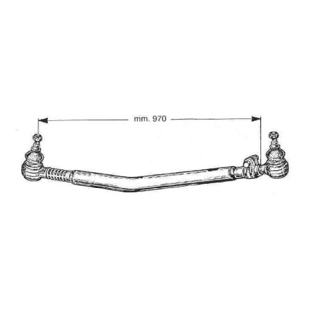 tirante sterzo longitudinale completo di testine per autocarro daf  85fa - 85ft - 95fa - 95ft - 95xf