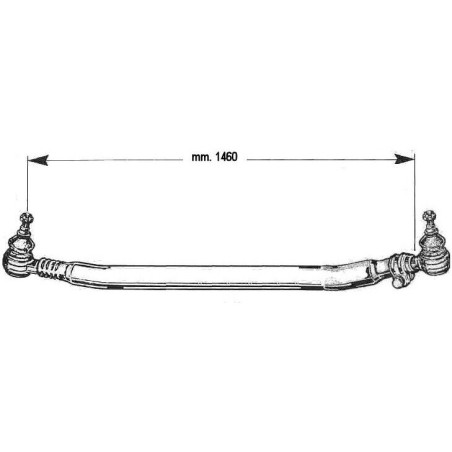 tirante sterzo longitudinale completo di testine per autocarro daf cf75 - cf85 - xf95 - xf105 - 95xf