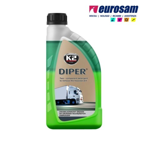 shampoo sapone pulizia esterno concentrato autocarro 1 lt k2 diper