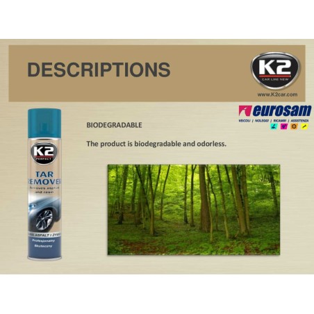 spray rimuovi macchie asfalto resine colla adesivi 300 ml k2 tar remover