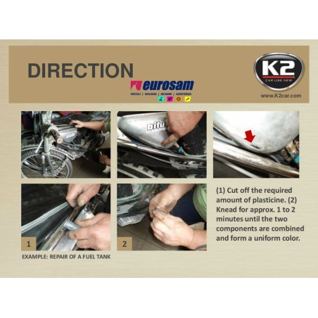 stucco acciaio per riparazione silenziatore serbatoio 70g k2 mega bond