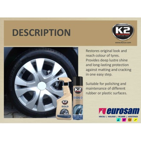 spray nero gomme 600 ml k2 bold