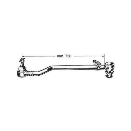 tirante sterzo longitudinale completo di testine per autocarro fiat 100/110nc  con servosterzo
