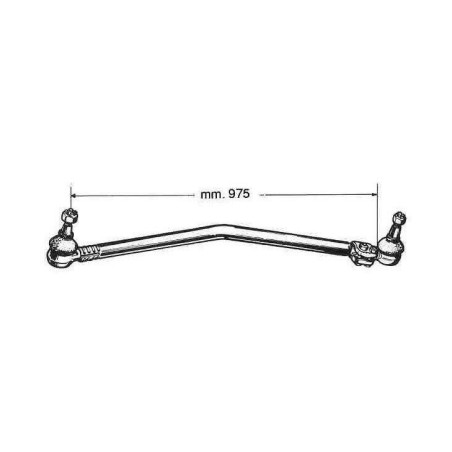 tirante sterzo longitudinale completo di testine per autocarro fiat 130nc/nr/nt - om130r/t  con cabina ribaltabile