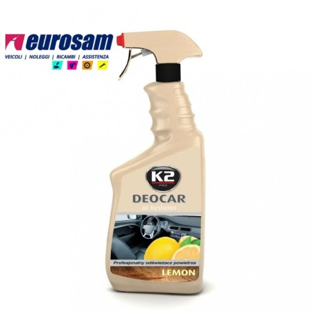 profumo interni auto 700 ml con nebulizzatore limone k2 deocar