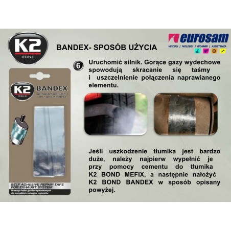 nastro adesivo riparazione silenziatore marmitta universale k2 bandex