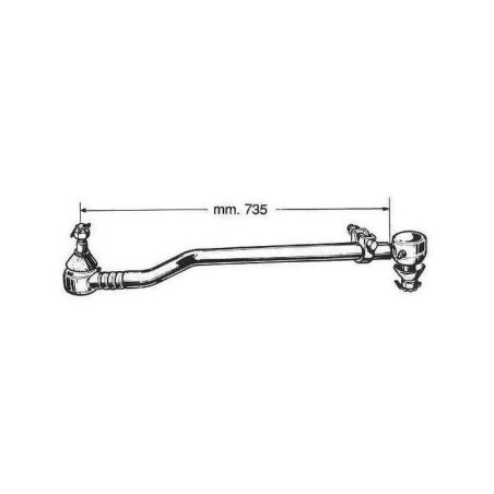 tirante sterzo longitudinale completo di testine per autocarro fiat  673 - 130nc/nr/nt guida sx con cabina fissa