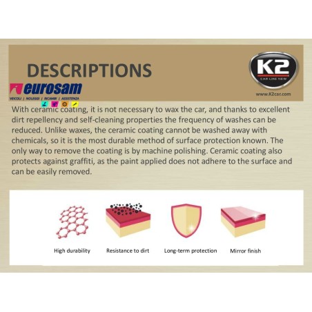 kit strato ceramicato lucidatura 4 protezione 5 lunga durata 50 ml k2 gravon