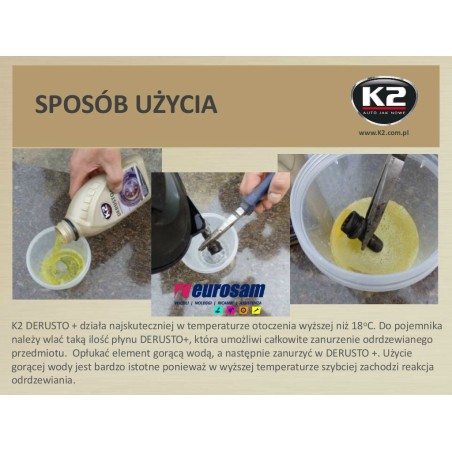 liquido antiruggine 500ml senza spazzolare k2 derusto plus