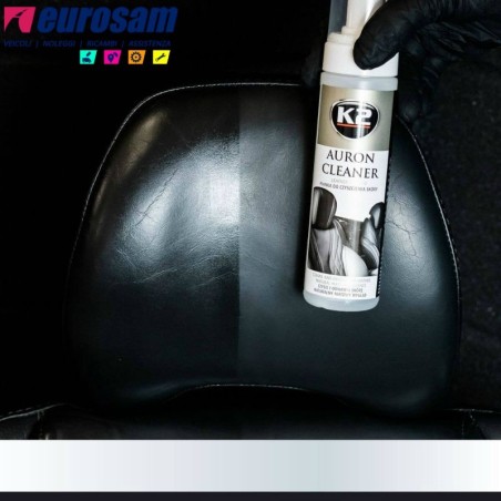 kit spazzola e schiuma pulizia 3 protezione 5 per interni auto in pelle k2 auron