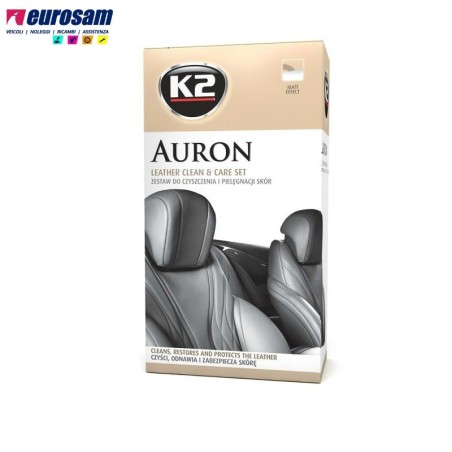 kit spazzola e schiuma pulizia 3 protezione 5 per interni auto in pelle k2 auron