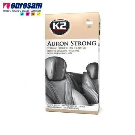 kit spazzola e schiuma pulizia 5 protezione 5 per interni auto in pelle k2 auron strong