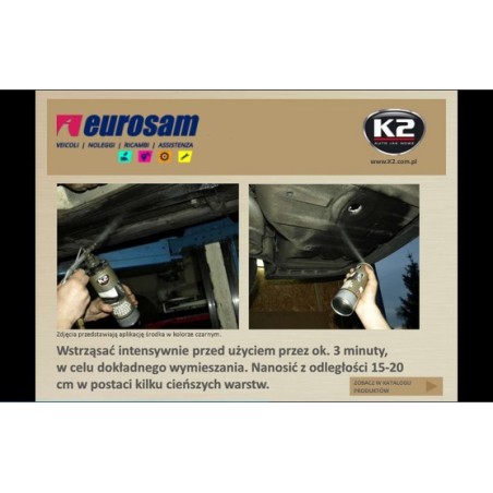 spray resina antiruggine sottoscocca antisassi nero liscio 500 ml k2
