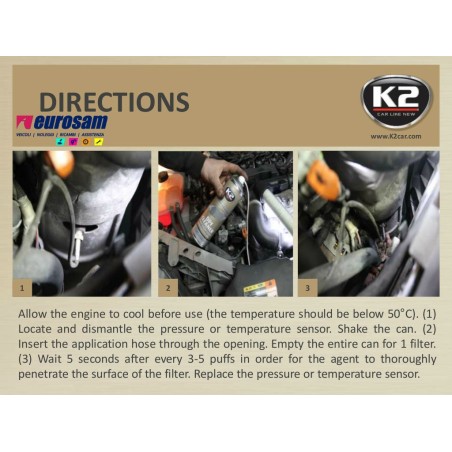 pulitore rigeneratore dpf 500 ml con applicatore k2 dpf cleaner