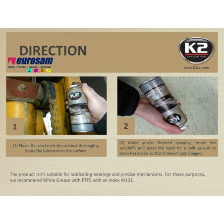 grasso spray grafitato 400 ml k2 smar