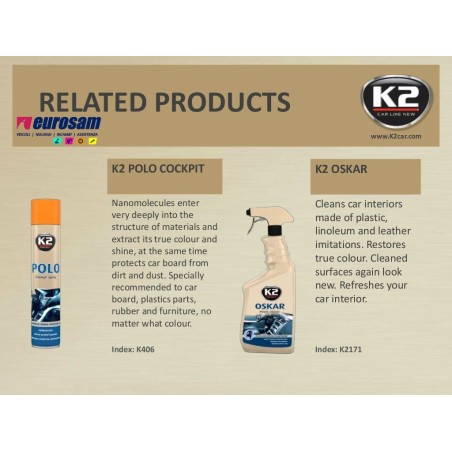 kit 25 pezzette 20x23 pulizia ravviva interni auto k2 polo protectant