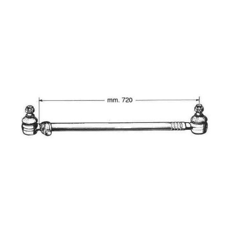 tirante sterzo longitudinale completo di testine per autocarro iveco  50.9 zeta - 60.11 zeta