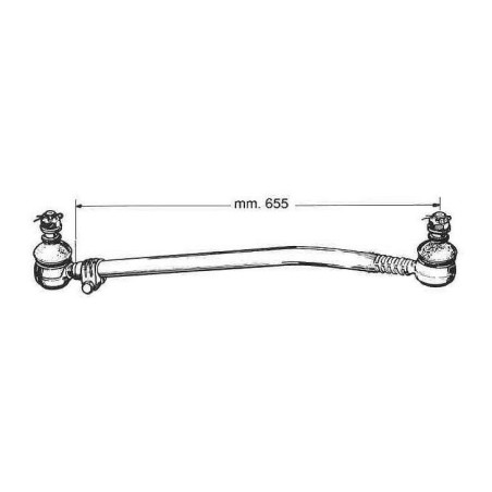 tirante sterzo longitudinale completo di testine per autocarro iveco 50.9 zeta - 60.11 zeta - 65/79.12 zeta