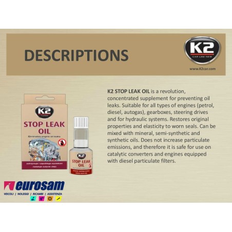 liquido prevenzione perdita olio motore cambio idroguida 50 ml k2