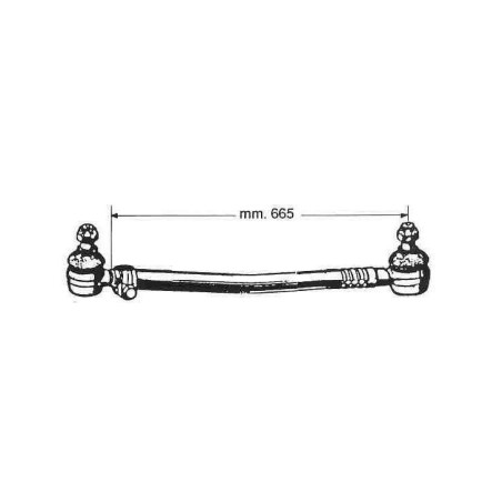 tirante sterzo longitudinale completo di testine per autocarro iveco 95.14 - 95.14 zeta - 109.14 - 109.14 zeta
