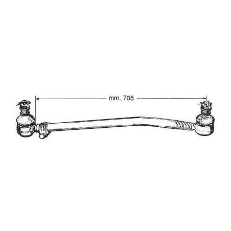 tirante sterzo longitudinale completo di testine per autocarro iveco 100.13 - 100f13
