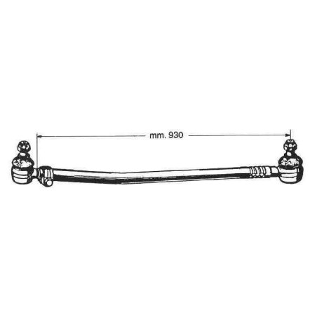 tirante sterzo longitudinale completo di testine per autocarro iveco 115.14.17 - 135.14.17