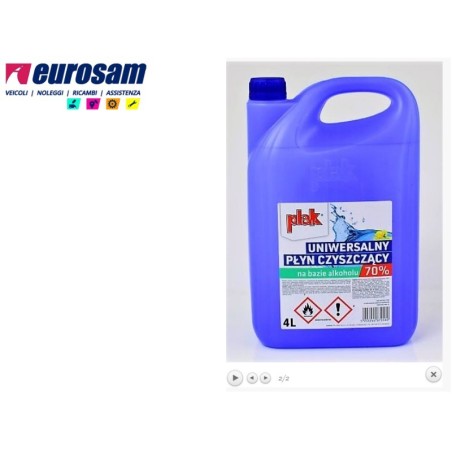 liquido igienizzante disinfettante superfici ufficio 70% alcool elimina batteri virus 4 lt