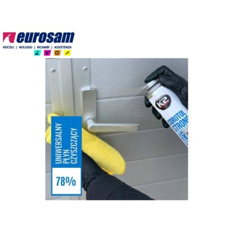 spray disinfettante superfici interni ufficio auto 69% etanolo + 9% ipa 250 ml k2 corotol strong