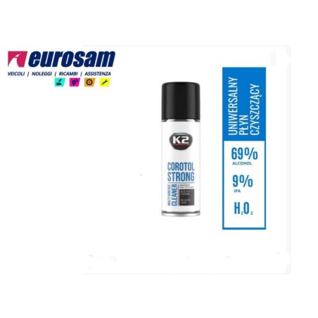 spray disinfettante superfici interni ufficio auto 69% etanolo + 9% ipa 250 ml k2 corotol strong