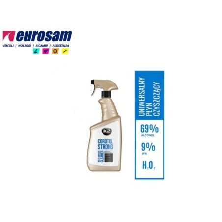 spray disinfettante superfici interni ufficio auto 69% etanolo + 9% ipa 770 ml k2 corotol strong