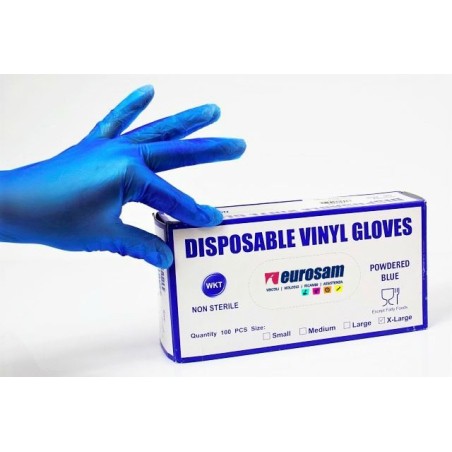 guanti in vinile protettivi protezione blu 100 pezzi taglia xl