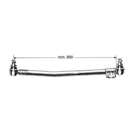 tirante sterzo longitudinale completo di testine per autocarro iveco 190.26h.30h