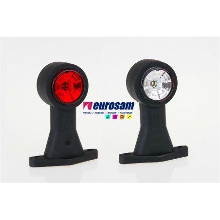 fanalino in gomma bianco-rosso led 12/24v lungo dritto