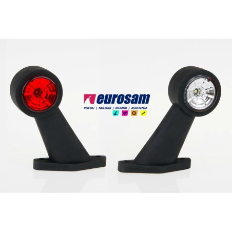 fanalino in gomma bianco-rosso led 12/24v 45° corto
