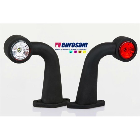 fanalino in gomma bianco-rosso led 12/24v 90° lungo