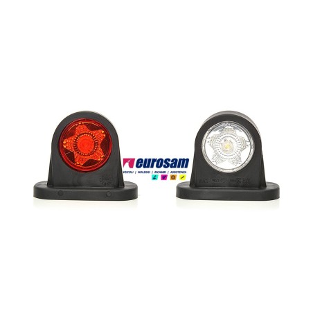 fanalino in gomma bianco-rosso led 12/24v corto dritto