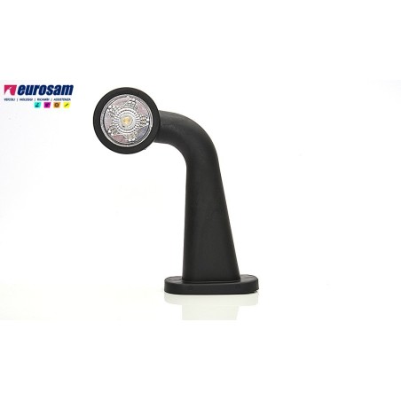 fanalino in gomma sx bianco-rosso led 12/24v 90° lungo