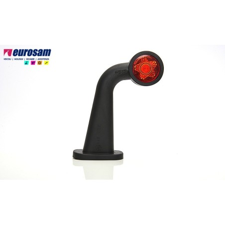 fanalino in gomma sx bianco-rosso led 12/24v 90° lungo
