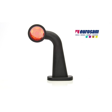 fanalino in gomma dx bianco-rosso led 12/24v 90° lungo