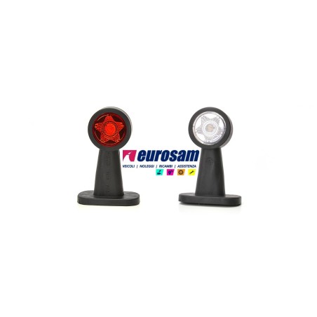 fanalino in gomma bianco-rosso led 12/24v medio dritto