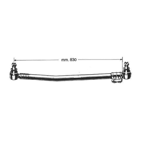 tirante sterzo longitudinale completo di testine per autocarro iveco 330.f26.f35 - 330.30h - 330.36