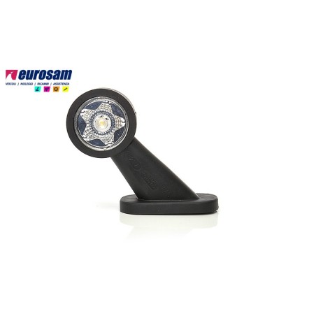 fanalino in gomma sx bianco-rosso led 12/24v 45° corto