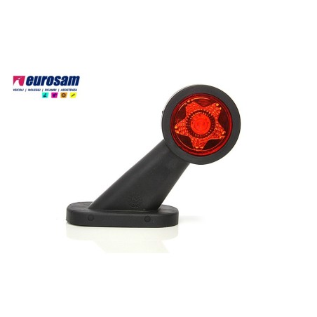 fanalino in gomma sx bianco-rosso led 12/24v 45° corto