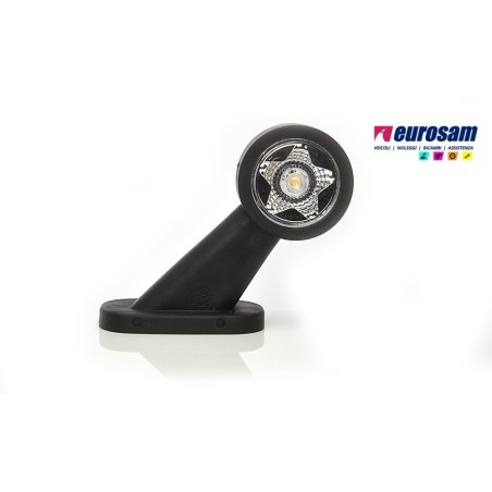 fanalino in gomma dx bianco-rosso led 12/24v 45° corto