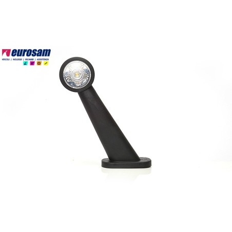 fanalino in gomma sx bianco-rosso led 12/24v 45° lungo